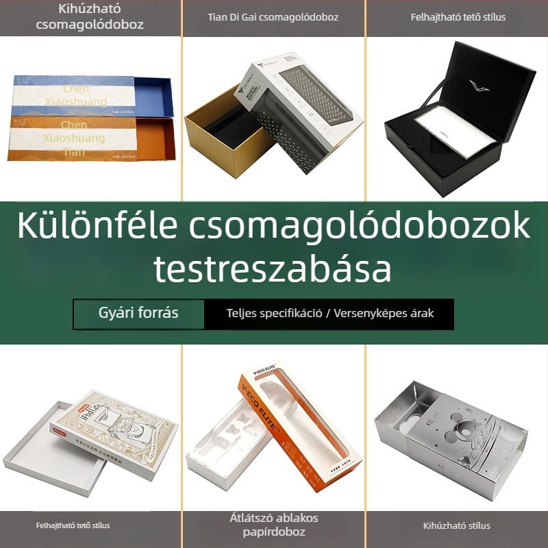 Személyre szabott csomagoló dobozok, fiókos dobozok, nyitható fedéllel rendelkező dobozok, ajándék dobozok, kártya dobozok, nyomtatott hullámkarton dobozok, tea dobozok