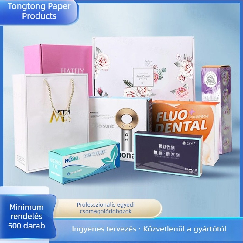 Személyre szabott, luxus ajándékdoboz PVC laminálással, nyitó matricával és több nyomtatási technikával: relief, UV bevonat, offset, szitanyomás, gravírozás, flocking és forró bélyegzés.