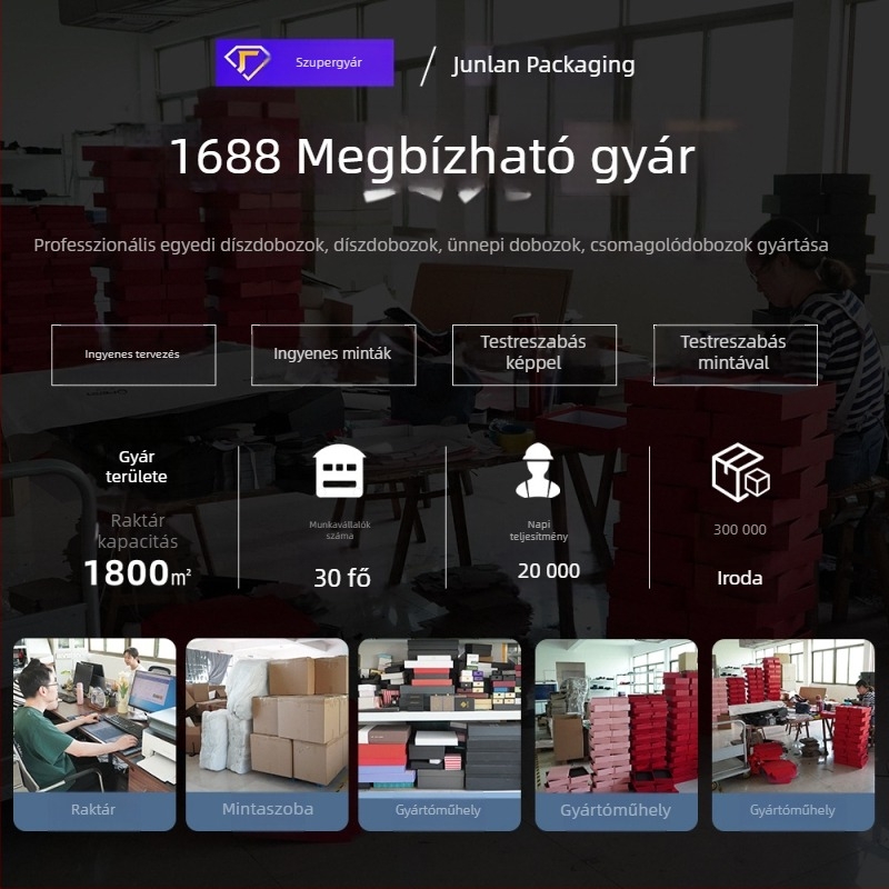 Egyedi fekete téglalap alakú ajándékdoboz nyitható fedéllel, díszítő szalaggal, dupla fedél dizájnnal és forró bélyegző logóval születésnapi csomagoláshoz
