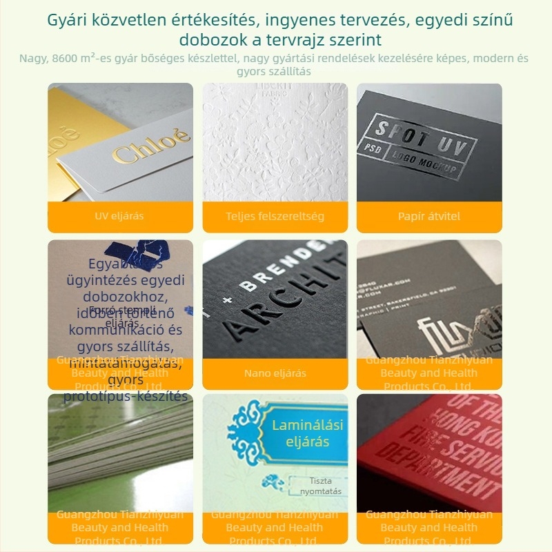 Fehér hullámkartonból készült színes nyomtatású ajándékdoboz kozmetikai és egészségügyi termékekhez