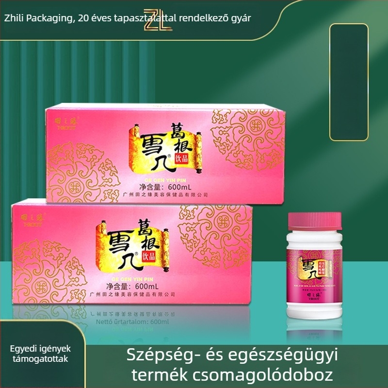 Fehér hullámkartonból készült színes nyomtatású ajándékdoboz kozmetikai és egészségügyi termékekhez
