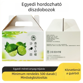 Gyümölcsökhöz tervezett hordozható hullámkarton színes dobozok, egyedi színnyomtatás, élelmiszer-csomagolás, prémium színű dobozok és ajándék dobozok, az Ön alkotásának megfelelően