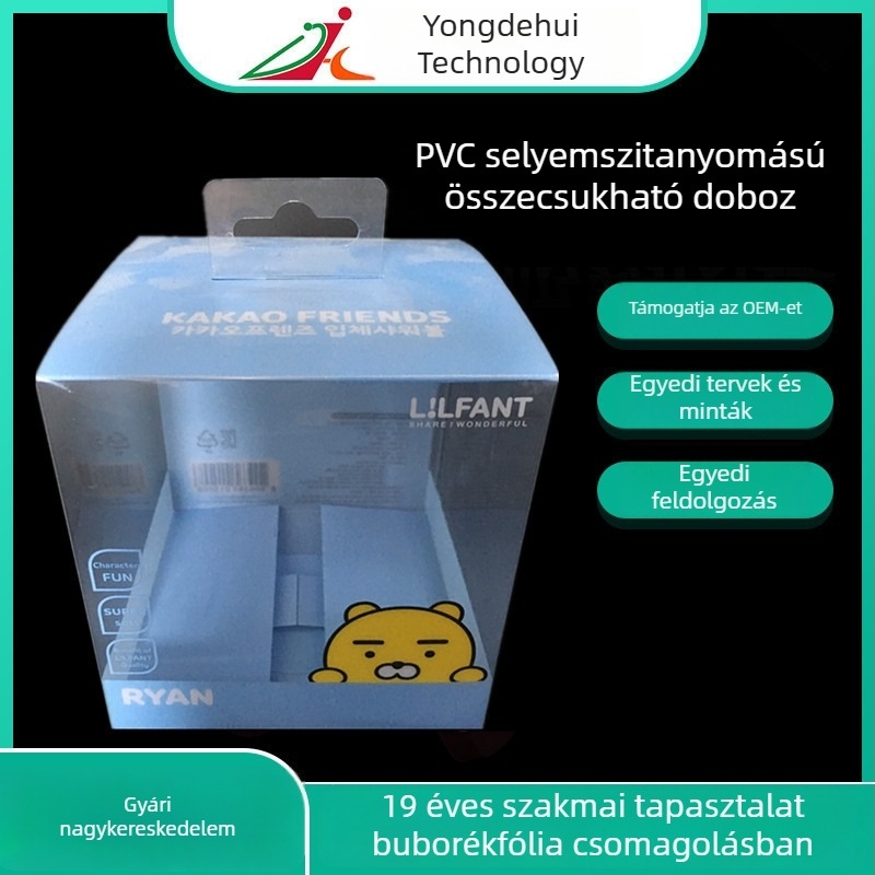 PVC átlátszó blisteres csomagoló doboz irodai kellékekhez, átlátszó PET színes doboz, műanyag ajándékdoboz