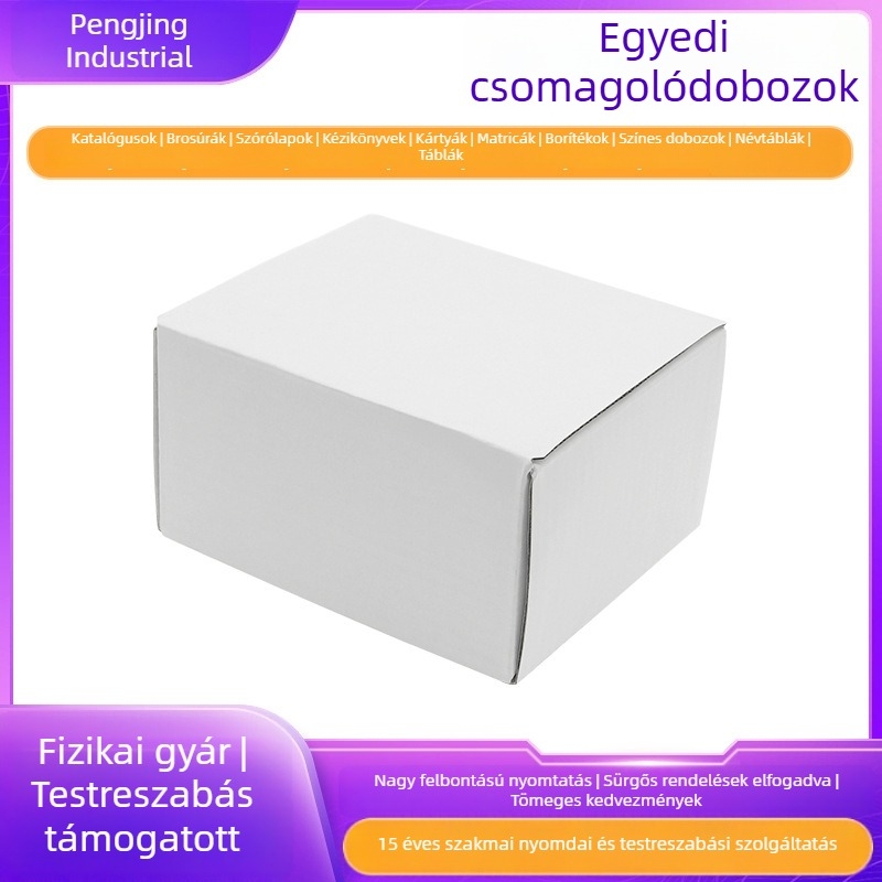 Összecsukható fehér karton ajándékdoboz testreszabható logóval, színes csomagolás elektronikai termékekhez és kozmetikumokhoz