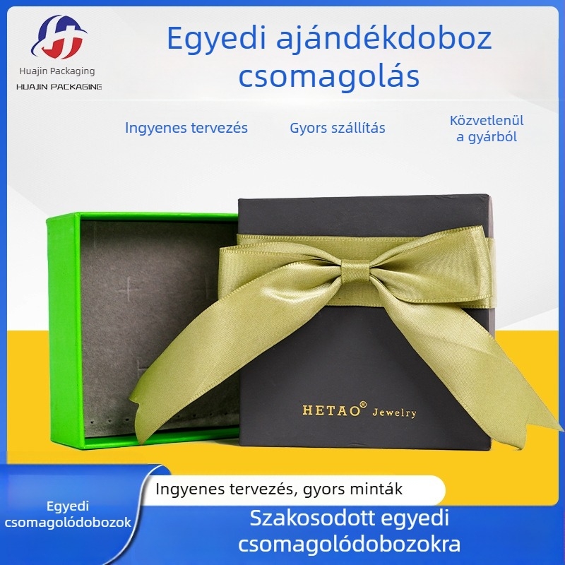 Masnis ajándékdoboz fedővel és alappal – gyűrűknek, fülbevalóknak, nyakláncoknak és medáloknak