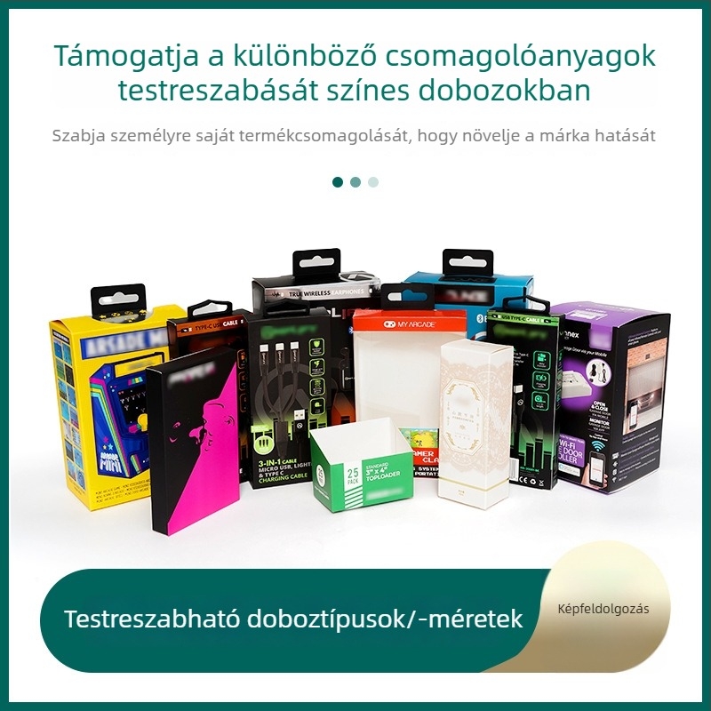 Színes ajándékdoboz, összecsukható hullámkarton doboz kozmetikai csomagoláshoz, logónyomtatás, testreszabható