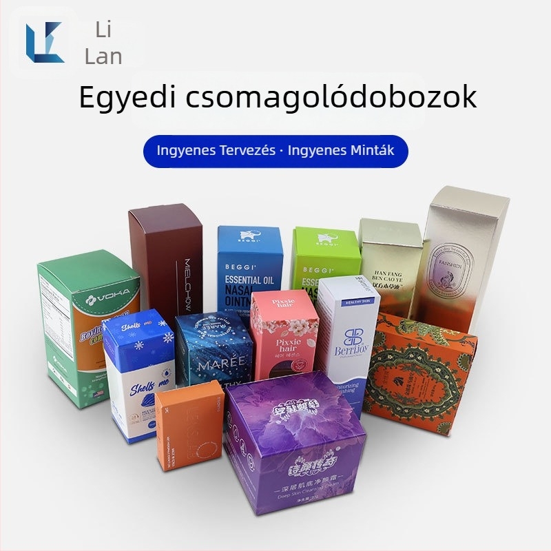 Kozmetikai ajándékdoboz lyofilizált por és illóolaj készlettel, könyv-stílusú kivitelű doboz, felnyitható-fedél