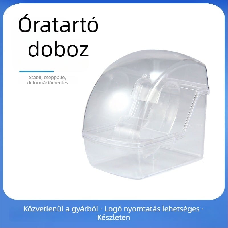 Átlátszó óradoboz akrilfedéllel, egybeépített