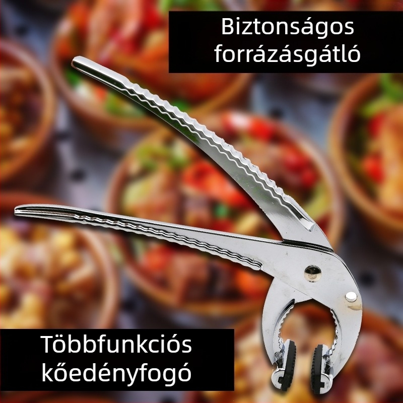 Többcélú hőálló klipsz forró edényekhez, kőedényekhez, öntöttvas edényekhez és pizzatepsikhez