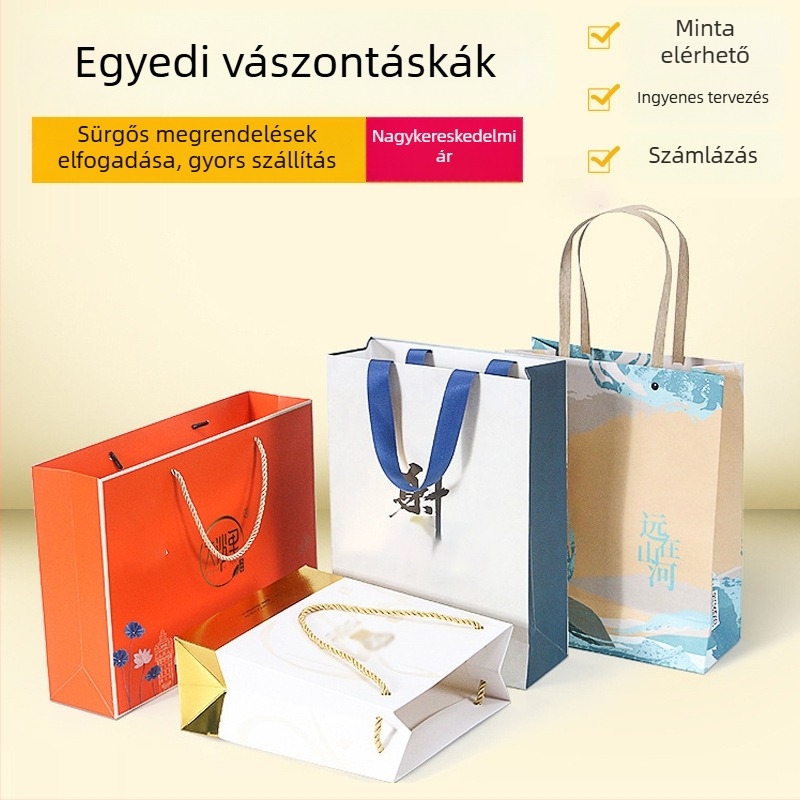Egyedi boros táskák és kraft papírból készült ajándéktáskák kiállításokra