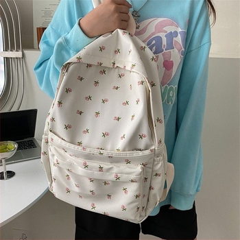 Friss stílusú, gyümölcs mintás női hátizsák középiskolába és egyetemre, Harajuku Mori stílusban