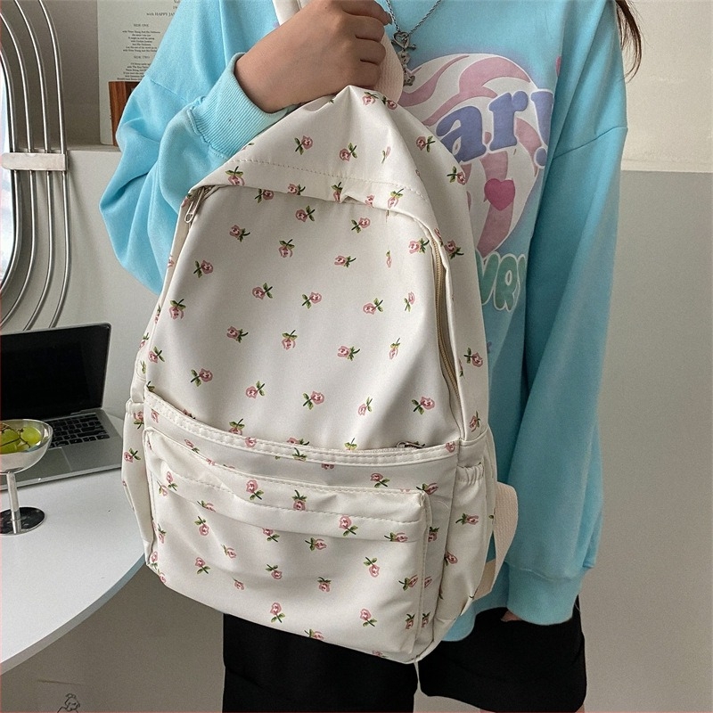 Friss stílusú, gyümölcs mintás női hátizsák középiskolába és egyetemre, Harajuku Mori stílusban