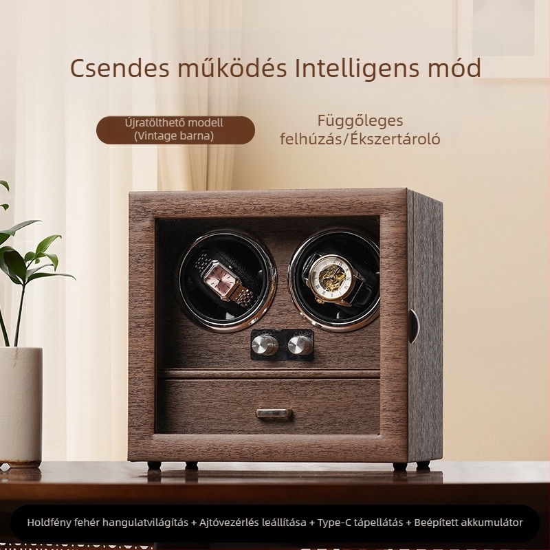 Tölthető automata óraszíjhúzó, ékszerdobozzal