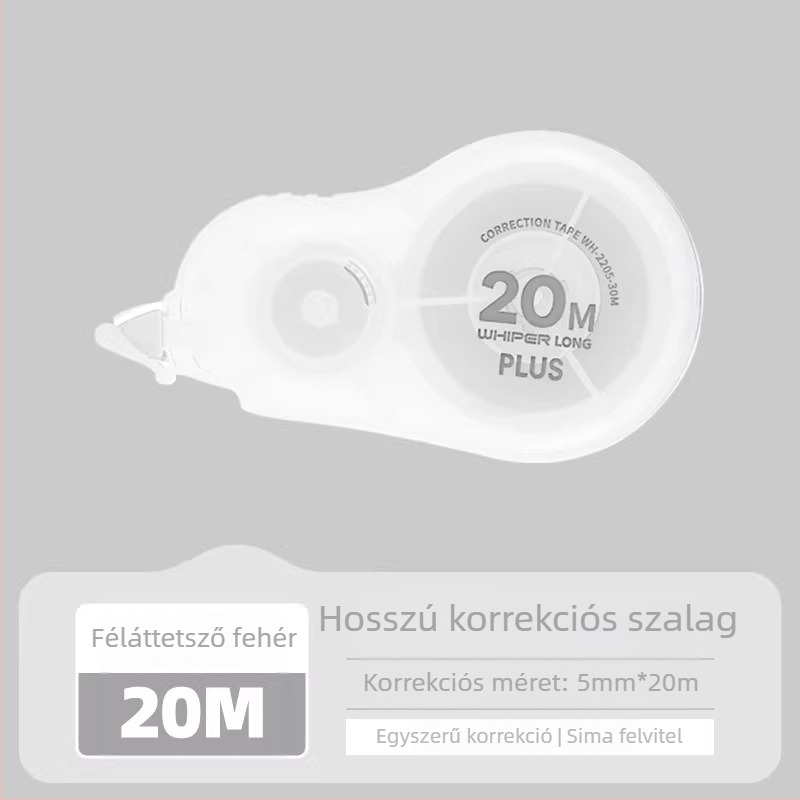 Plus javítószalag diákoknak, nagy kapacitású, cserélhető maggal, 20 m vagy 30 m