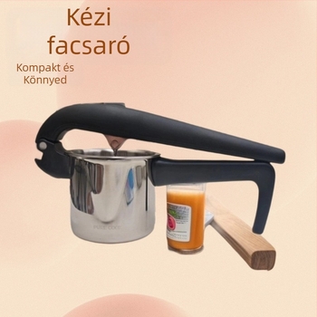 Rozsdamentes acélból készült kézi gyümölcsprés pép szeparátorral, citrusfélékhez (citrom, narancs)