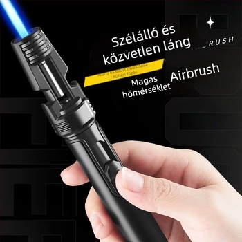 Szélálló jet lánggal működő gyújtó, üvegnyitóval, szivarhoz, moxibustióhoz, kültéri grillhez és konyhai használatra