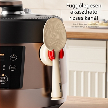 Függőlegesen felakasztható rizskanál, tapadásmentes, PP műanyag, élelmiszer-minőségű, hőálló, konyhai rizs tálalókanál, vastag spatula