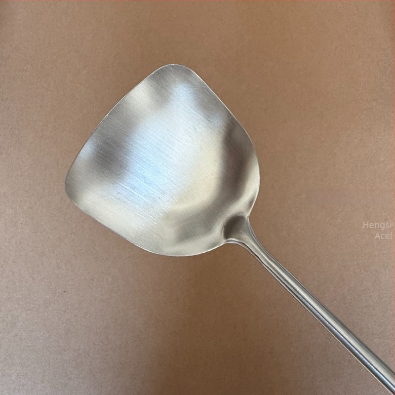 Extra vastag rozsdamentes acél spatula készlet rózsafa nyéllel, élelmiszer-minőségű, hosszú nyélű a magas hőmérséklethez