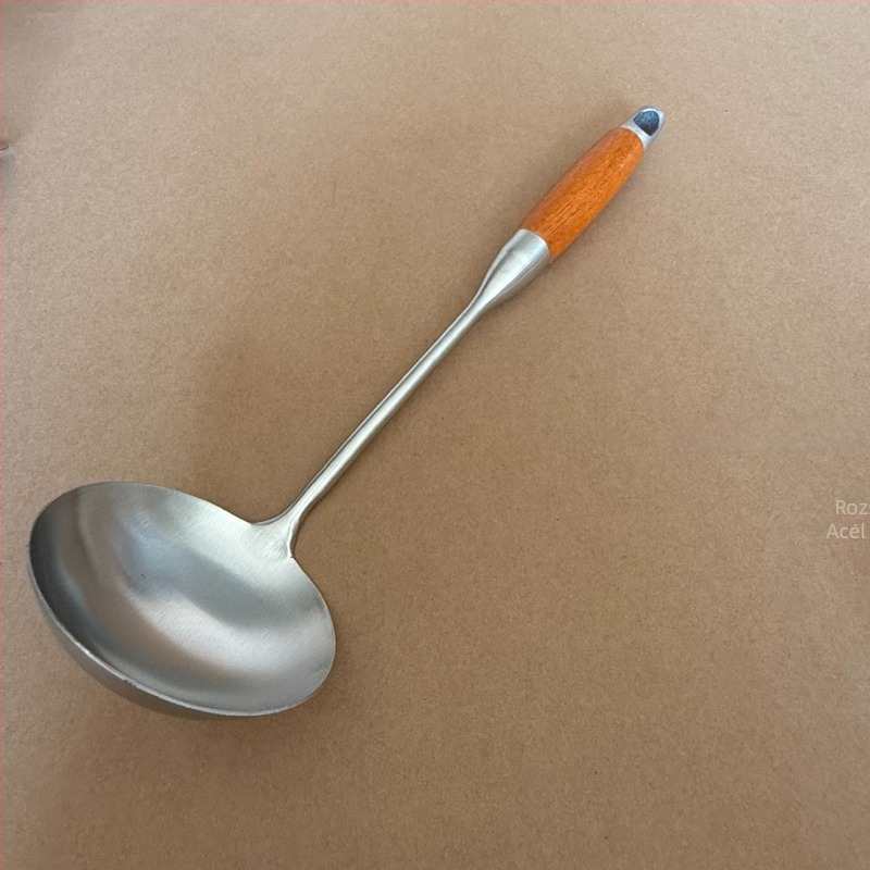 Extra vastag rozsdamentes acél spatula készlet rózsafa nyéllel, élelmiszer-minőségű, hosszú nyélű a magas hőmérséklethez