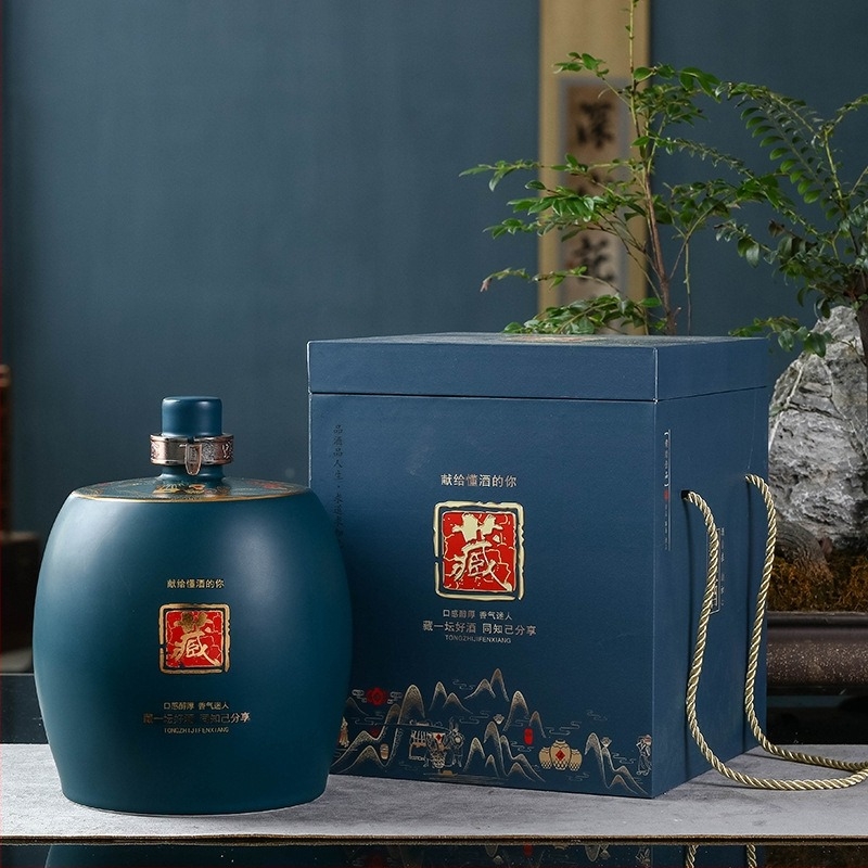 Jingdezhen kerámia borosüveg zárható fedéllel - antik stílusú fehérboros tartály, 1 kg, 1,5 kg és 2,5 kg kapacitással