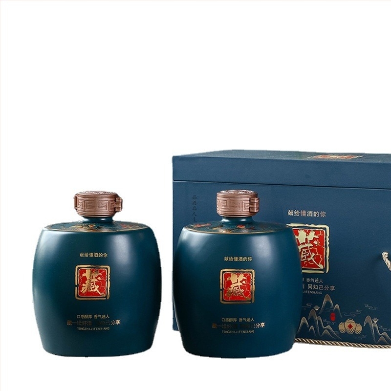 Jingdezhen kerámia borosüveg zárható fedéllel - antik stílusú fehérboros tartály, 1 kg, 1,5 kg és 2,5 kg kapacitással