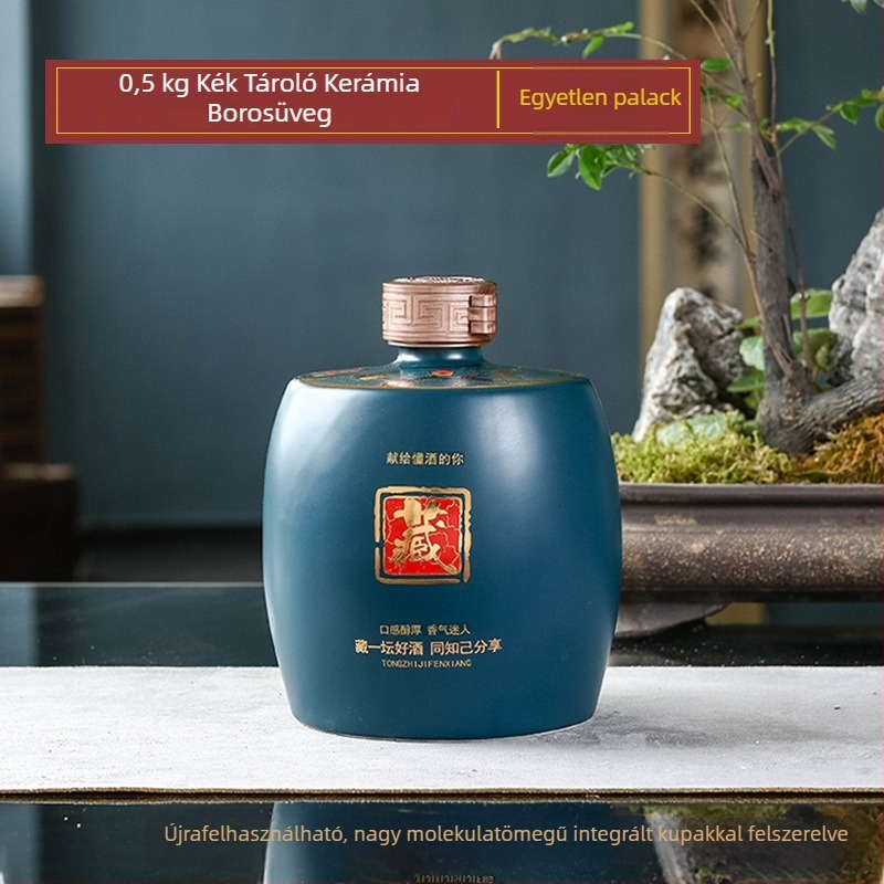 Jingdezhen kerámia borosüveg zárható fedéllel - antik stílusú fehérboros tartály, 1 kg, 1,5 kg és 2,5 kg kapacitással