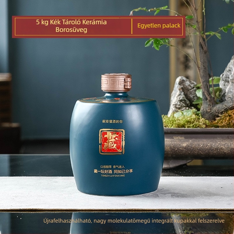 Jingdezhen kerámia borosüveg zárható fedéllel - antik stílusú fehérboros tartály, 1 kg, 1,5 kg és 2,5 kg kapacitással