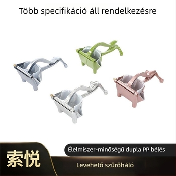 Kézi hordozható gyümölcsprés, mini méretű citromhoz és dinnyéhez, klipszes prés, 304 rozsdamentes acél