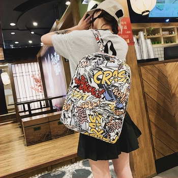 2024 új Koreai stílusú Harajuku Graffiti Hátizsák uniszex diákok és utazások számára, nagy kapacitás 20L alatt