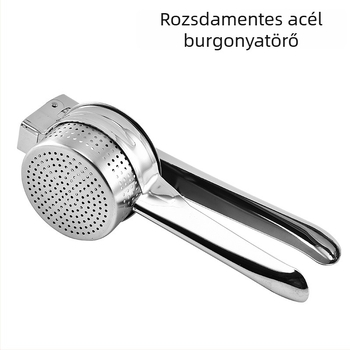 Rozsdamentes acélból készült kézi gyümölcs- és burgonyaprés – többfunkciós konyhai eszköz