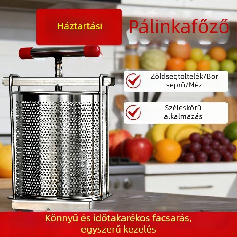 Kézi rozsdamentes acél gyümölcs- és zöldséglé préselő, 2.8 literes kapacitás, otthoni használatra, rizsvíz préselésére és zöldségek dehidratálására