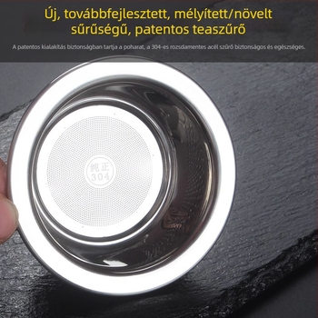 Vastagított hőálló üvegből készült teáskanna beépített szűrővel és kis zöld mandarin szeparátorral a Gongfu tea elkészítéséhez