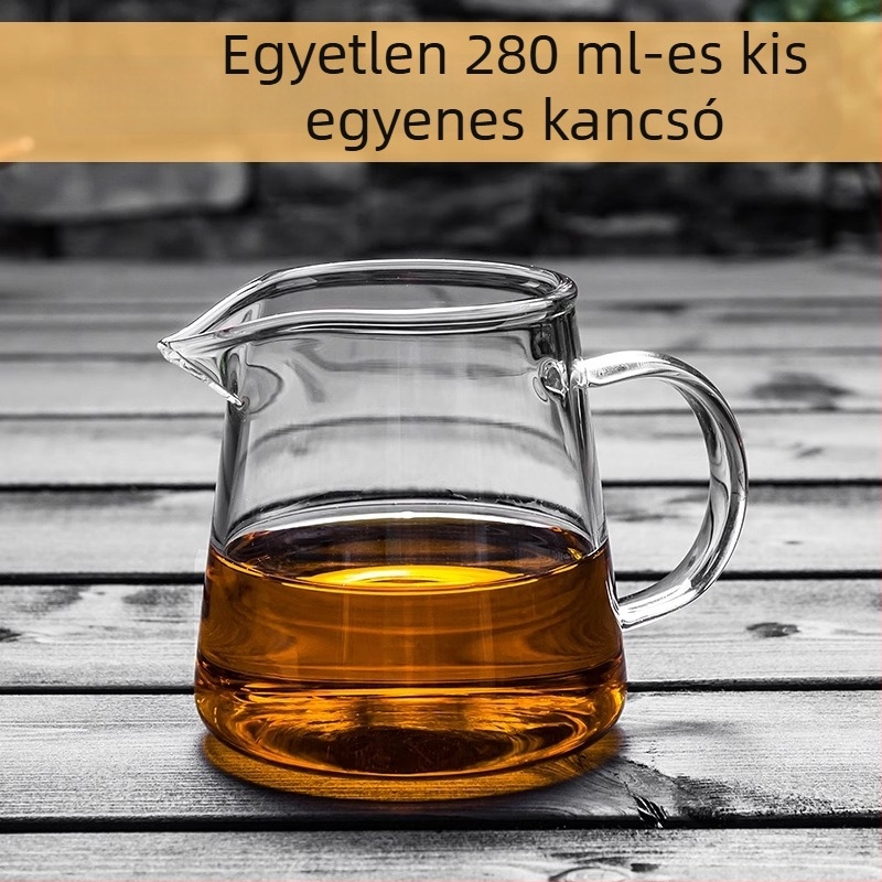 Vastagított hőálló üvegből készült teáskanna beépített szűrővel és kis zöld mandarin szeparátorral a Gongfu tea elkészítéséhez