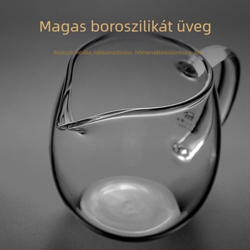Vastag falú hőálló üvegből készült teáskészlet, szűrővel és elválasztóval, átlátszó otthoni teáskiegészítő