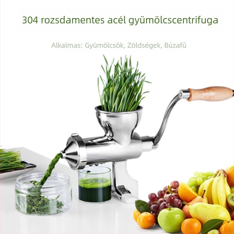 Kézi facsator 304 rozsdamentes acélból búzafűhöz, zöldségekhez, gyömbérhez és gránátalmához, háztartási használatra, modell TM-3