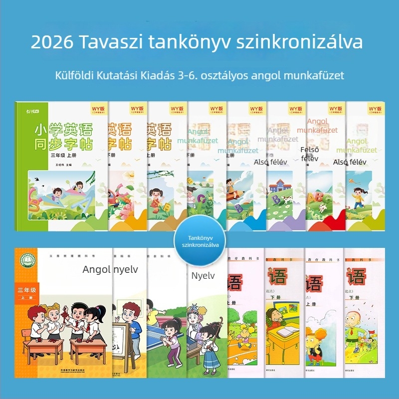 ShaoZe Culture Kemény tollal írt kalligráfia gyakorlófüzet – angol nyelv, PEP kiadás, 3–6. osztály