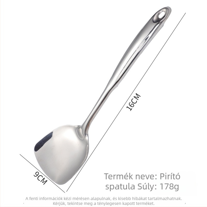 Hosszú nyeletű rozsdamentes acél konyhai készlet: spatula és kanál