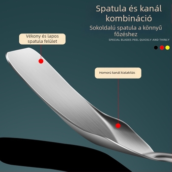 Élelmiszer-minőségű 304 rozsdamentes acél spatula hosszú nyéllel, kétfunkciós konyhai spatula sütéshez