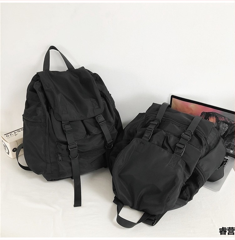Nylon Harajuku utcai divat hátizsák, uniszex, 36–55 L, 16 hüvelykes laptoprekesz, kültéri és campus használatra