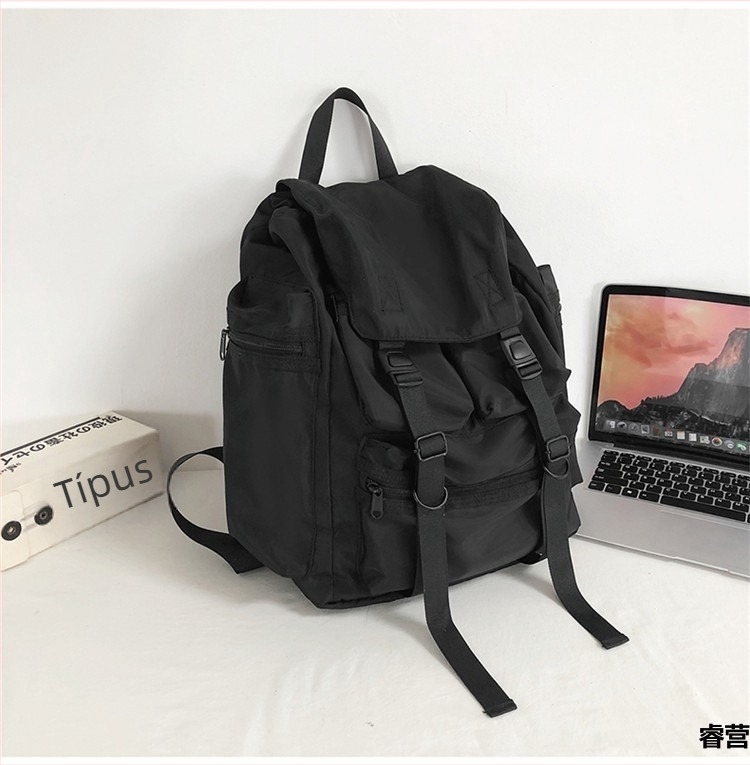 Nylon Harajuku utcai divat hátizsák, uniszex, 36–55 L, 16 hüvelykes laptoprekesz, kültéri és campus használatra