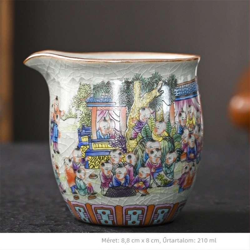 Kék‑fehér porcelán teáscsésze és teás tálca – retro kerámia teáskészlet otthoni gongfu tea ceremóniához