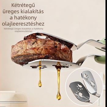 Rozsdamentes acél sütő-spatula halakhoz, többfunkciós grill spatula steakhez és palacsintákhoz