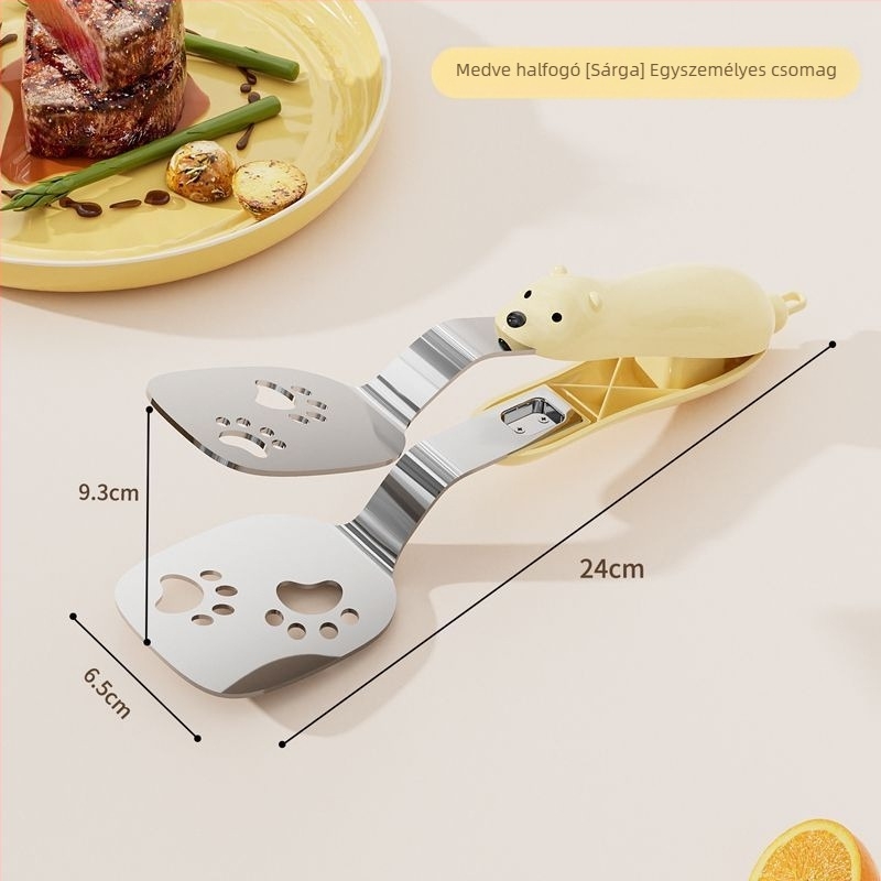 Rozsdamentes acél sütő-spatula halakhoz, többfunkciós grill spatula steakhez és palacsintákhoz