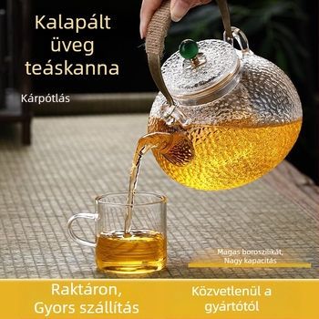 Kalapált boroszilikát üveg teáskanna fogantyúval, átlátszó virágtea készítéséhez, otthoni használatra, kerámia tűzhelyre