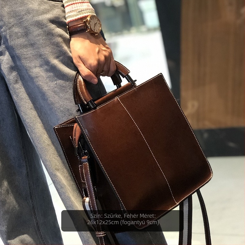 Vintage stílusú luxus Tote táska női, valódi bőr, 2026-os modell, sokoldalú mindennapi használatra.