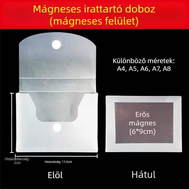 Mágneses zárú fájlbox és Kanban doboz – PP anyag, modell L-DD