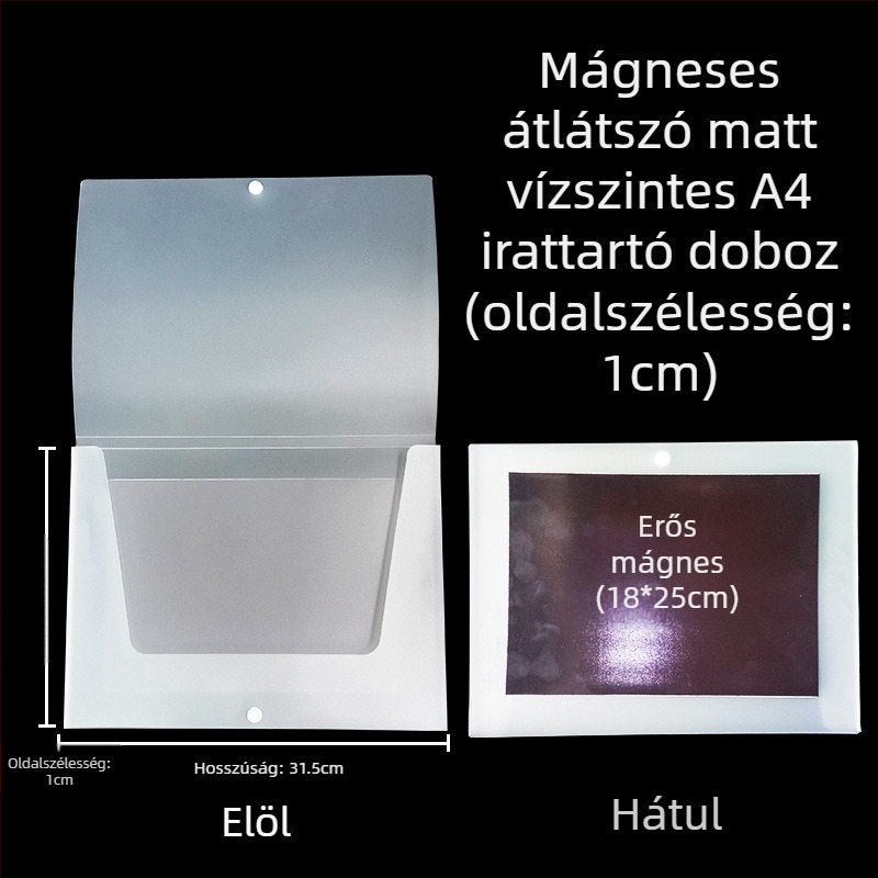 Mágneses zárú fájlbox és Kanban doboz – PP anyag, modell L-DD