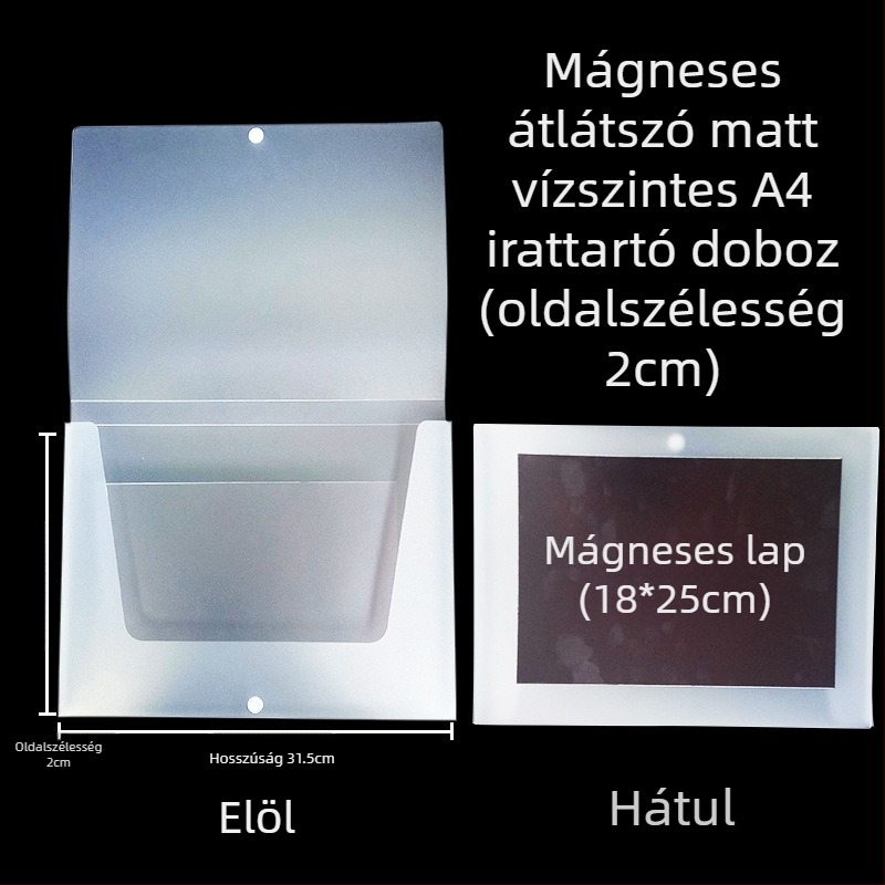 Mágneses zárú fájlbox és Kanban doboz – PP anyag, modell L-DD