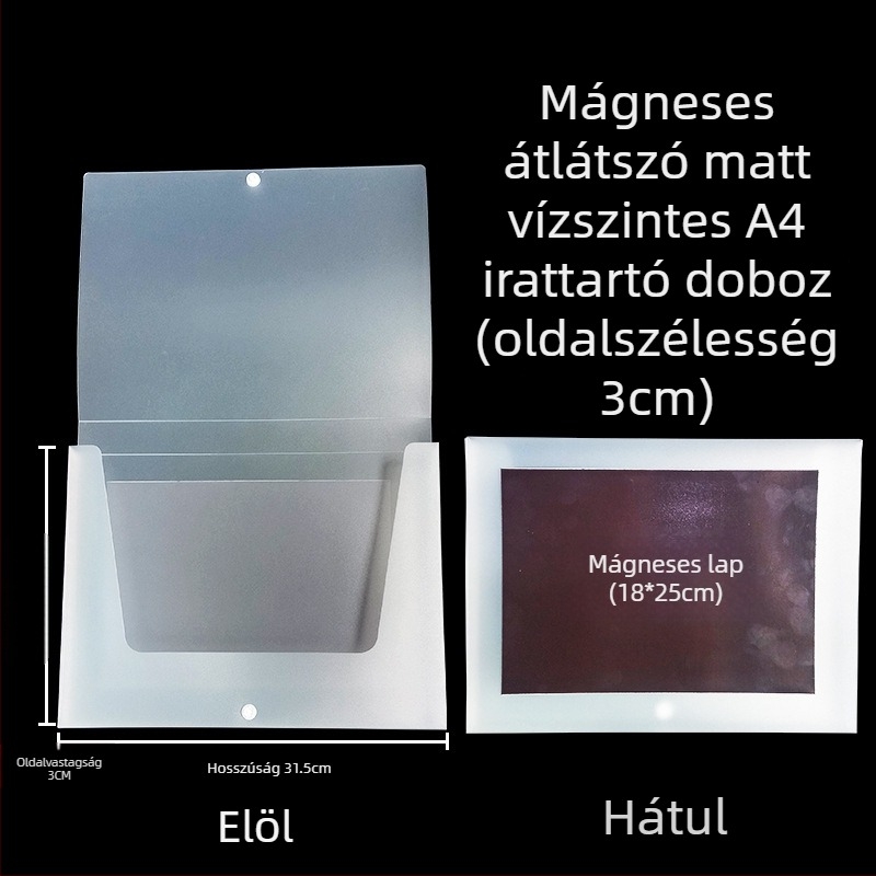 Mágneses zárú fájlbox és Kanban doboz – PP anyag, modell L-DD