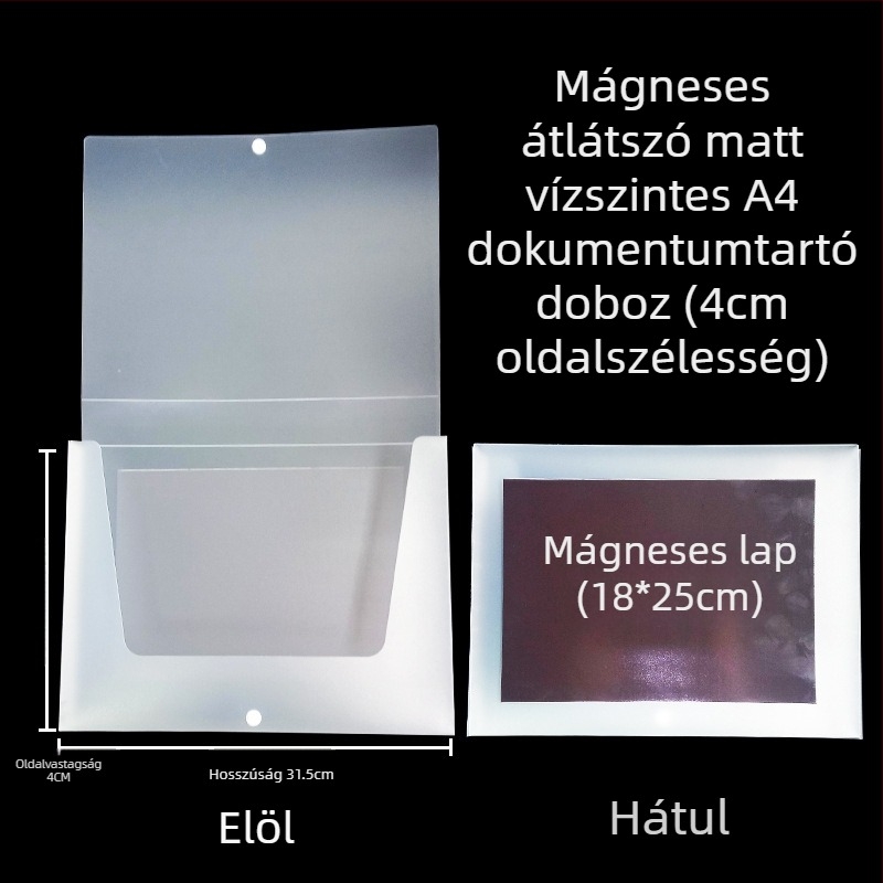 Mágneses zárú fájlbox és Kanban doboz – PP anyag, modell L-DD